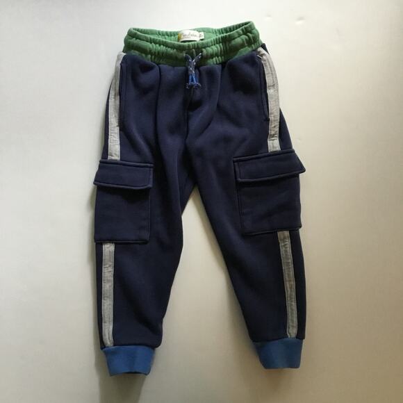 Mini Boden navy color block cargo sweatpants - Picture 2 of 5